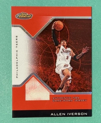 2004-05 TOPPS FINEST ALLEN IVERSON GAME USED RELIC REFRACTOR 78/79 - Image 1 of 2
