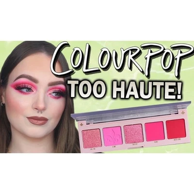 NEW ColourPop Too Haute Pressed Powder Palette Pink Eyeshadow Makeup Palette - Image 1 of 4