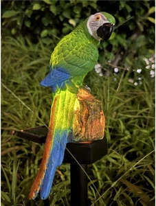 Parrot Figurine Garden Solar Stake Light Parrot Solar Lights Outdoor Decorative - Picture 1 of 12