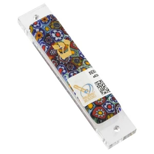 Glas Venedig Murano Glas Mezuzah Deckel jüdisches Geschenk - mehrfarbig Millefiori F - Bild 1 von 5