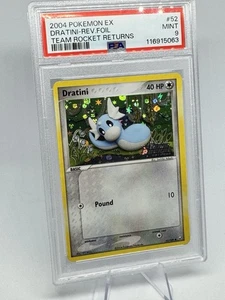 2004 Pokemon EX Team Rocket Returns Dratini Reverse Foil 52/109 PSA 9 NM-MT - Picture 1 of 2