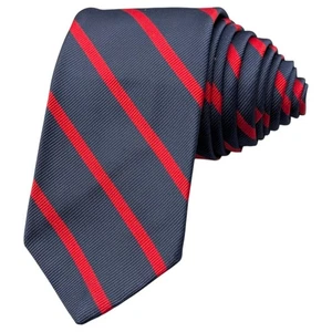 Chadwick Traditonals Tie Repp 55.5" Navy Black Red Striped Classic Silk Formal - Picture 1 of 9