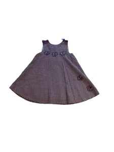 Baby Crew Girls Purple White Checked Smocked Dress with Butterflies & Bows 4T - Picture 1 of 15