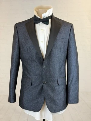 Tallia Men's Navy Blue Sparkle Formal Tuxedo Blazer 40R Slim Fit $395 - Image 1 of 4
