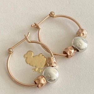 Dodo Pomellato Orecchini Anelle Cerchi Oro Rosa Granelli Pepite Originali Unisex - Foto 1 di 8