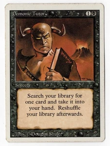 Demonic Tutor • Edición revisada • HP Heavy Play • MTG Magic Gathering - Imagen 1 de 2