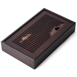 Vassoio da tè in bambù vassoio da portata cinese per kungfu scatola da tè gongfu con acqua s... - Foto 1 di 7