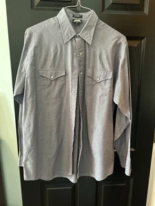 Vintage LEE Western 70s Union Pearl Snap Cowboy Hemd Herren Large blau rot - Bild 1 von 6