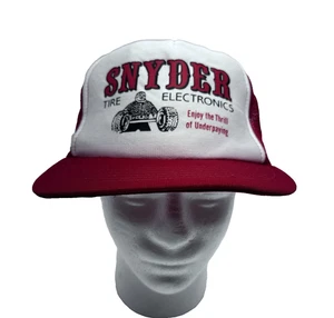 Vintage Snyder Tire Electronics Trucker Mesh Snap Back Hat Retro Cap 90's - Picture 1 of 14