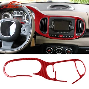 Cubierta de salida de ventilación de aire velocímetro de fibra de carbono rojo para Fiat 500L 2014-2017 - Imagen 1 de 12