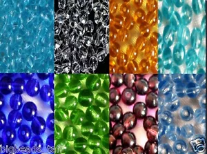 100pcs round crystal glass  beads various colours and sizes 3mm, 4mm, 6mm - Picture 1 of 8