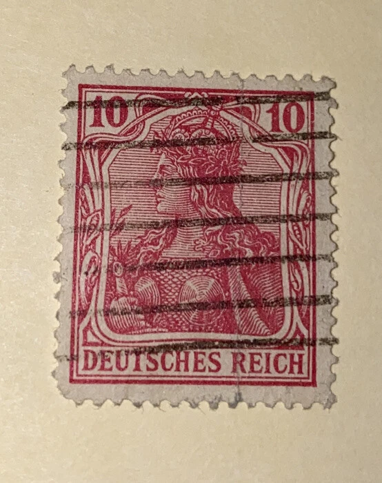 Rare 1921 Germany Stamp 10 Pf Deutsches Reich Red White Stamp Used Hinged - Image 1 of 4