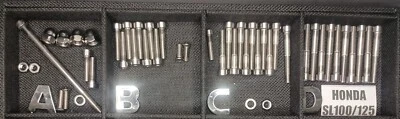 Honda Sl125  Sl100 1971 1972 1973 Stainless Bolt Screw Engine Polished Set Kit - Image 1 of 4