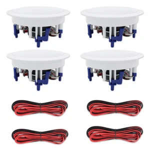 Herdio 5.25'' Ceiling Speakers Wall Flush Mount Stereo Kitchen Speakers(2 Pairs) - Picture 1 of 12