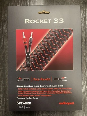 AudioQuest Rocket 33 Cable with Bananas Full Range - Pair (10.0 feet) - Image 1 of 2