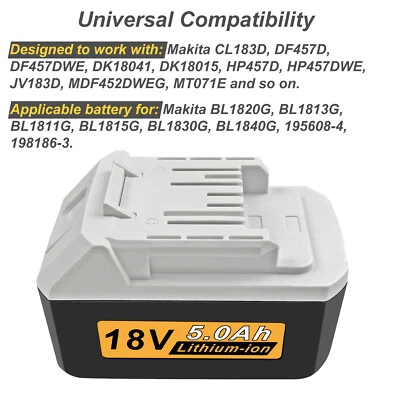 Herramienta 5Ah batería 5Ah para Makita 18V serie G BL1813G BL1815G BL1820G BL1830G BL1840G - Imagen 1 de 4