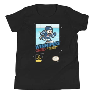 Winnipeg Jets Hockey Team Jersey 8-bit Nintendo Youth Kid Child Boys T-Shirt - Imagen 1 de 9