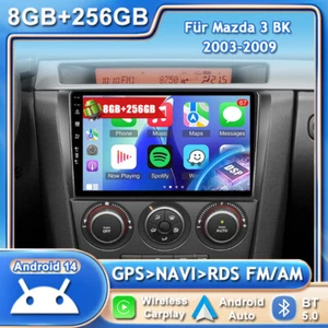 Android 14 Für Mazda 3 BK 2003-2009 Autoradio Navi RDS CarPlay DAB+8GB+256GB AHD - Bild 1 von 18