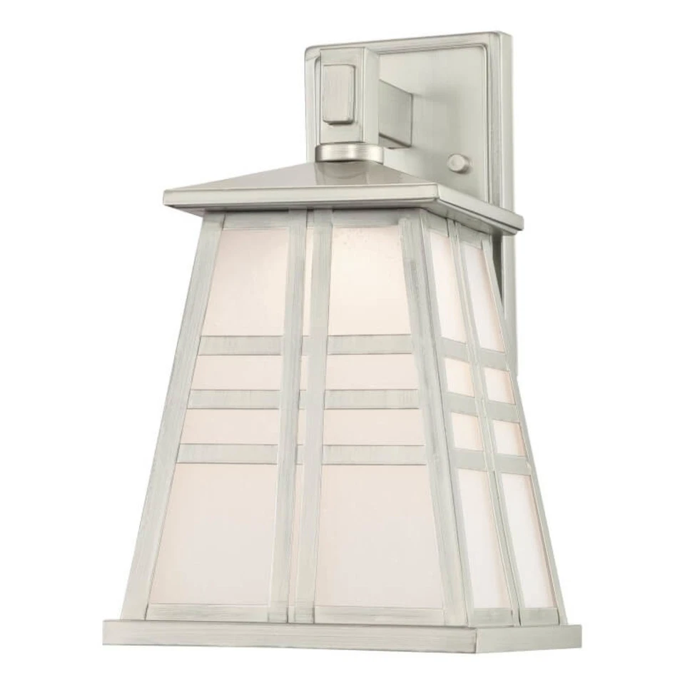 Patio Wall Lamp Dimmable LED Outdoor Light Cecilia Nickel Drop Glass 12 W - Image 1 of 2