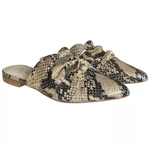 Matisse Flats Womens 6 Brown Snake Sandals Shoes Mules Leather On Course NEW - Picture 1 of 15