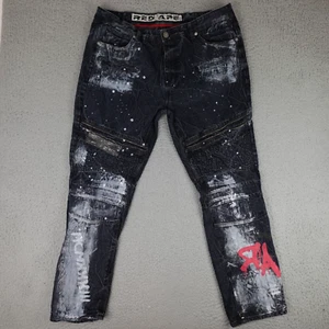 Red Ape Jeans Mens 42 (38x32 Actual) Blue Denim Distressed Hip Hop Grunge Y2K - Picture 1 of 12