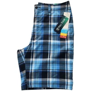 Herren Pro Tour Golfshorts Größe 32 Nebulas blau kariert Chino Coolplay Sunplay neu - Bild 1 von 10