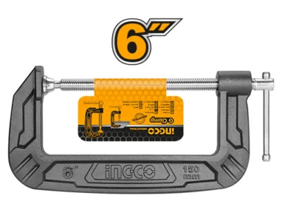 Ingco G Clamp 6"/150mm Body Malleable Cast Iron T-Shaped Thread - image 1 of 4