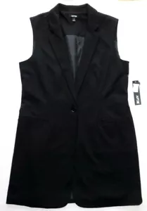 Women's Vest APT.9 size MEDIUM black very dark gray office Jacket $60 NEW (ab95) - Picture 1 of 1