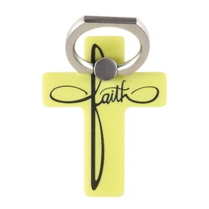 Faith Sunshine Yellow 3 x 2 Zinc Alloy Metal Cell Phone Ring Holder Stand - Zdjęcie 1 z 1