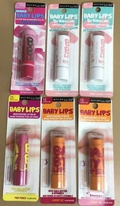 6x Maybelline Baby Lips Balm Lot New Dr Rescue Pink Coral Cherry New - Imagen 1 de 1