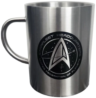 Taza metálica Star Trek Eaglemoss Starfleet Headquarters Exclusive Bonus nueva.