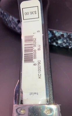 Kenneth Cole Cinturón Mujer’s Reversible Azul Piel de Serpiente/Negro Talla 36 40" Foto 1 de 4