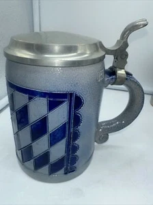 Vintage Reinhold Merkelbach Coffee Beer Stein Salt Glazed Stoneware Cobalt Blue - Picture 1 of 8