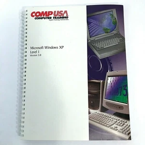 Vintage CompUSA Computer Training Manual & CD Windows XP Level 1 Book & CD NOS - Imagen 1 de 7