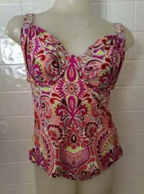 Traje de baño Tankini de dos piezas Title Nine 34D Top M Bottoms púrpura naranja Pai para mujer Foto 1 de 4