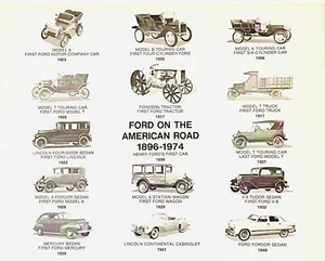 1896 - Años 70 Historia del Modelo T Ford 1 Página Asuntos Educativos Volante 2 Lados RARO - Imagen 1 de 8