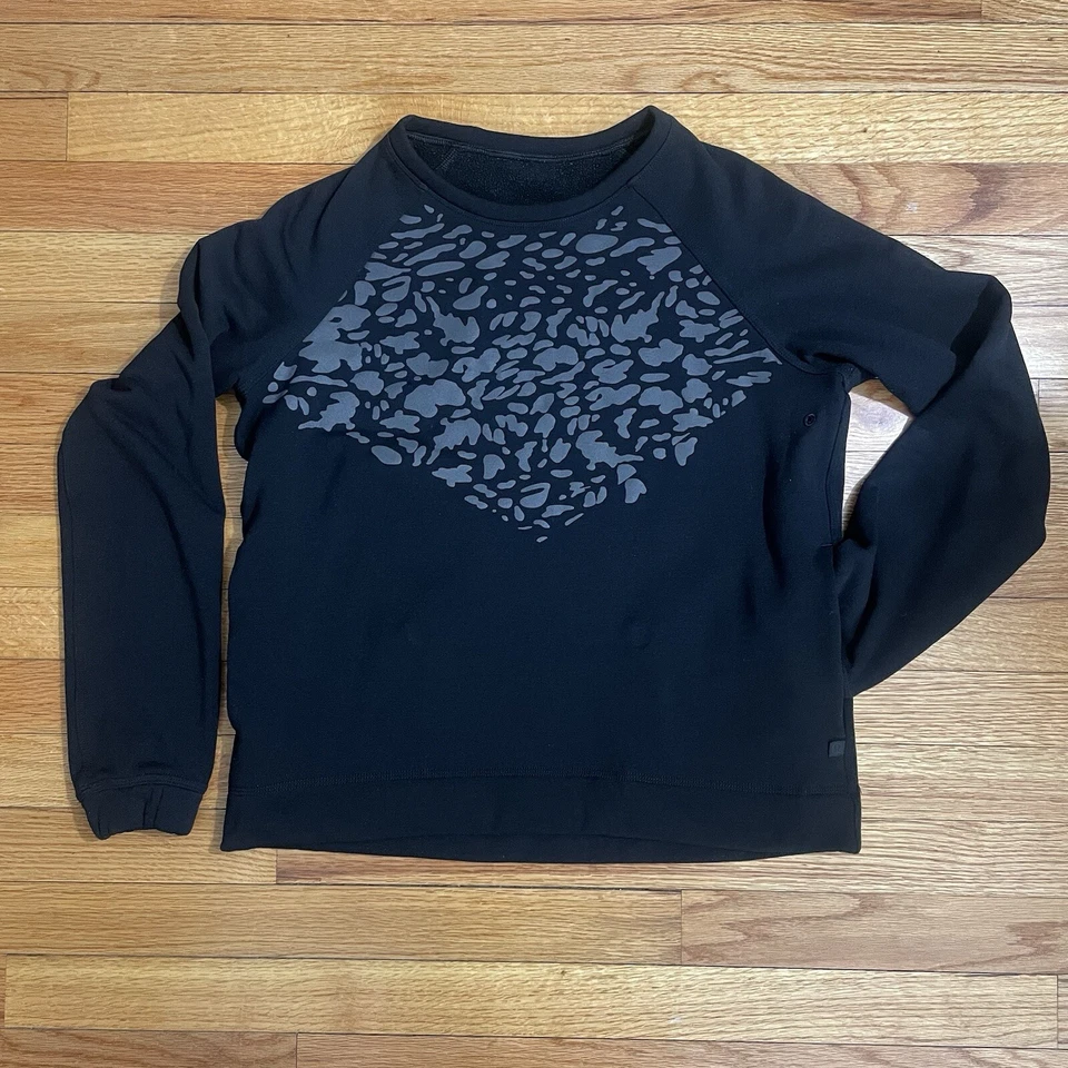 Sudadera Lululemon Snapshot Crew para mujer talla 6 negra estampado de leopardo Foto 1 de 4
