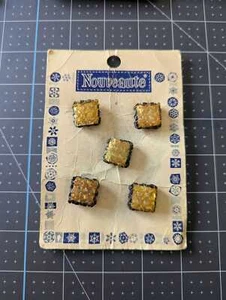 Vintage Nouveaute Buttons - Yellow - 3/4" Square Shank - Picture 1 of 8