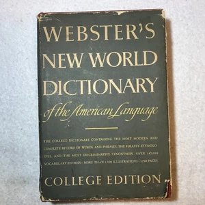Webster's New World Dictionary 1962 College Edition Hard Cover Dust Jacket Worn - Picture 1 of 10