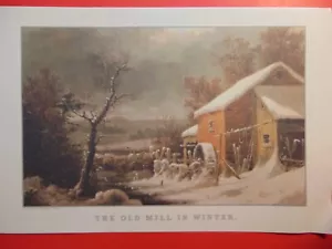 Currier & Ives Calendar Topper Print 2002 The Old Mill In Winter - Picture 1 of 1