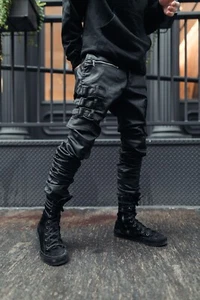 AKINGS Omari Waxed Stacked Jeans (Size 34) - Picture 1 of 7