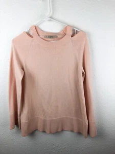 LOFT Womens Cold Shoulder Long Sleeve Sweater SZXS Light Pink Spring Easter A21 - Picture 1 of 4
