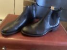 Mens Black Leather Boots Size 10 New Short Slip On Chealsea Style