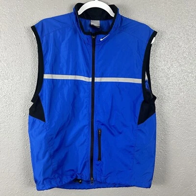 Nike Running Vest Men’s Medium Blue Reflective Mesh Active Lightweight Cycling - Image 1 of 4