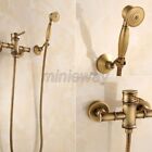 Antique Brass Bamboo Style Wall Mount Bath Handshower Faucet Mixer Tap mtf400