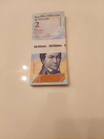 1/2 Bundle 50 pcs Venezuela 2 Bolivars 2012 Uncirculated Cover