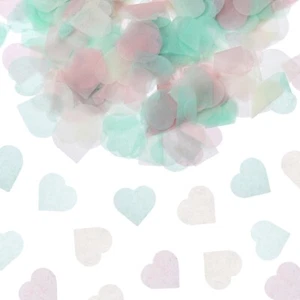 5600 Pcs 1 Inch Hearts Paper Confetti Tissue Confetti Green Pink - Picture 1 of 6