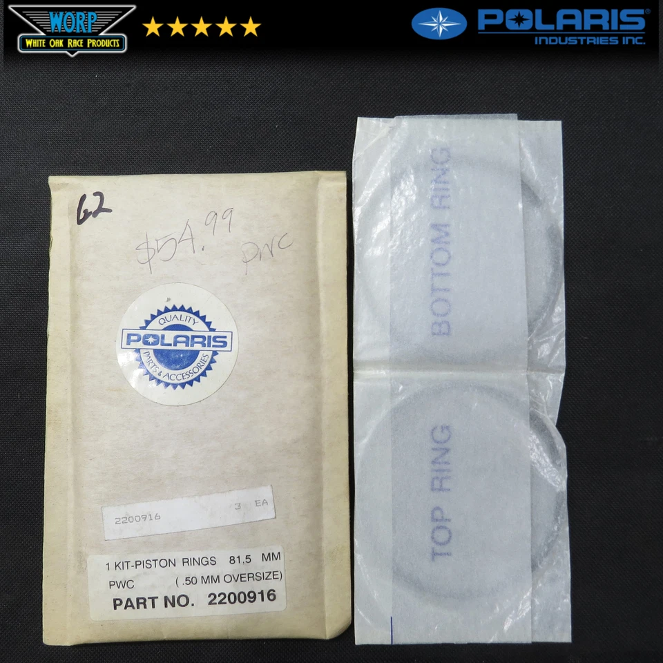 OEM POLARIS PISTON RINGS .5 OVER FREEDOM VIRAGE SL 900 1050 SLX SLX SLTX 2200916 - Image 1 of 1