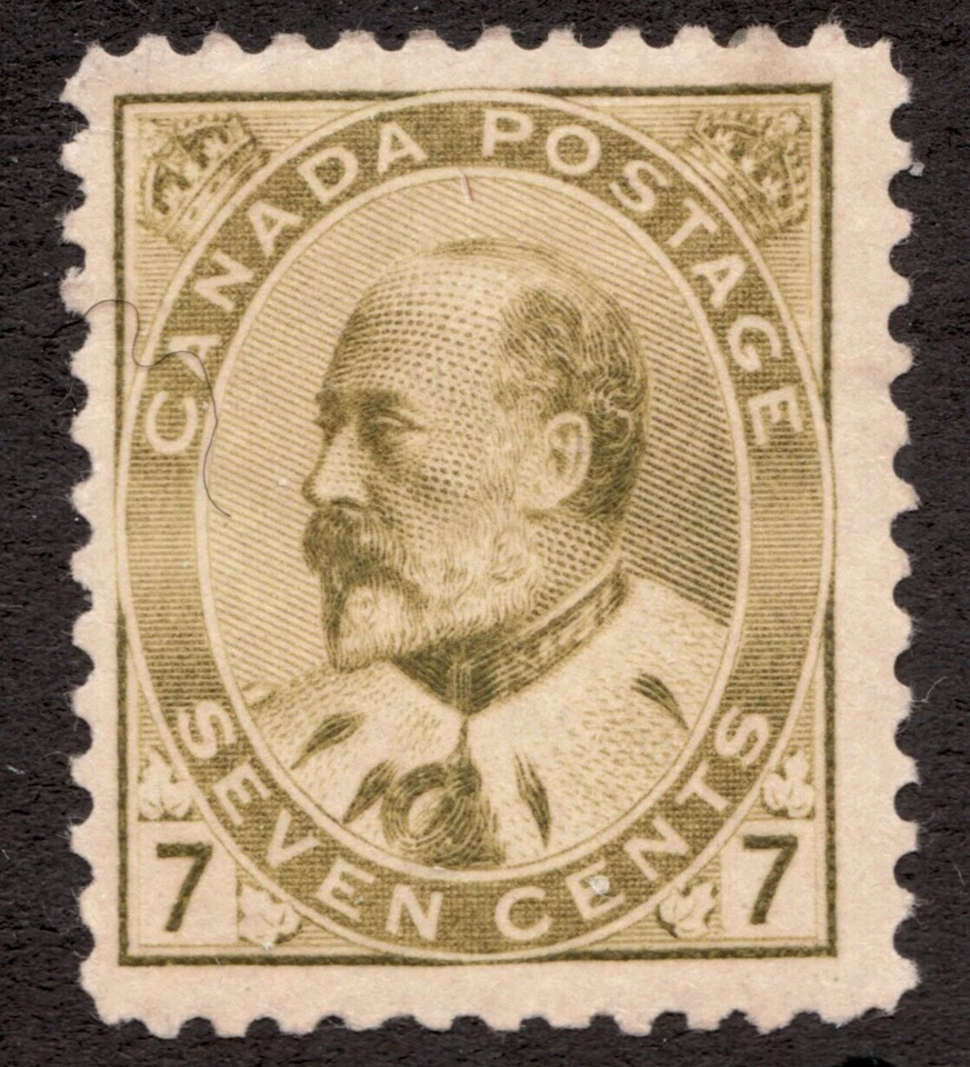 1903-08 Canada Sc# 92 - 7¢ King Edward VII - MH  - Image 1 of 1