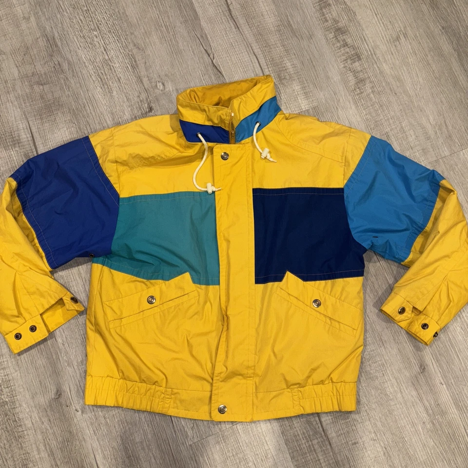 Jaqueta masculina vintage London Fog Color Block Wind Naut média 1991 Colorway 0313 - Imagem 1 de 4